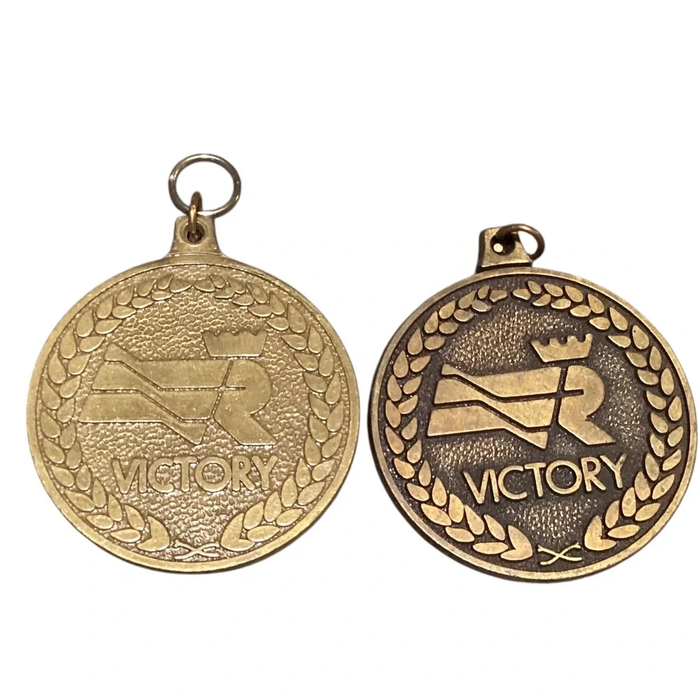 Regency Cruises Victory Medallion Souvenir Keychain Pendant Brass Tone USA